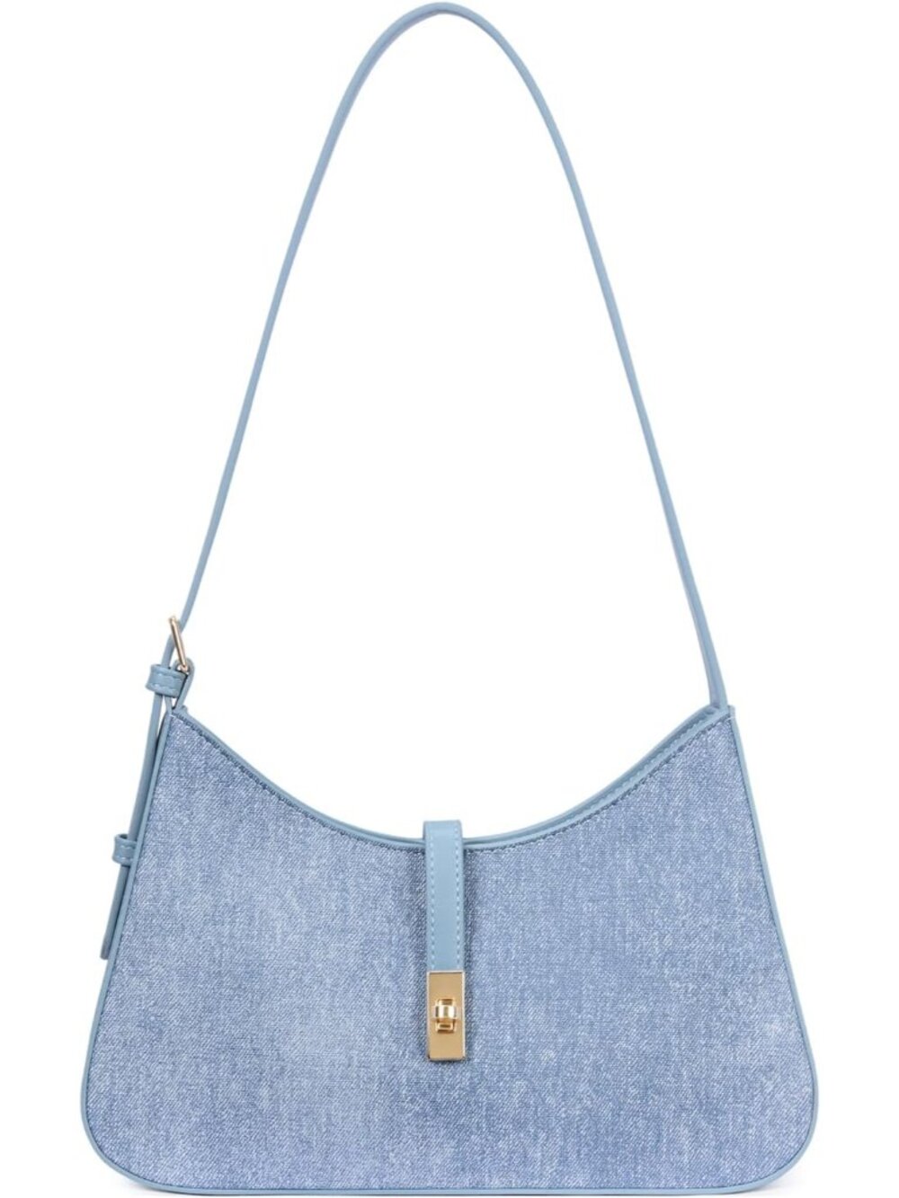 Denim Shoulder Bag for Women, Small Vegan Leather Purse